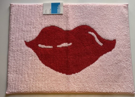 Pink Valentines Day Red Lips Bath Rug 24"x17"Non-Slip Bath Mat by Target New - Bellso